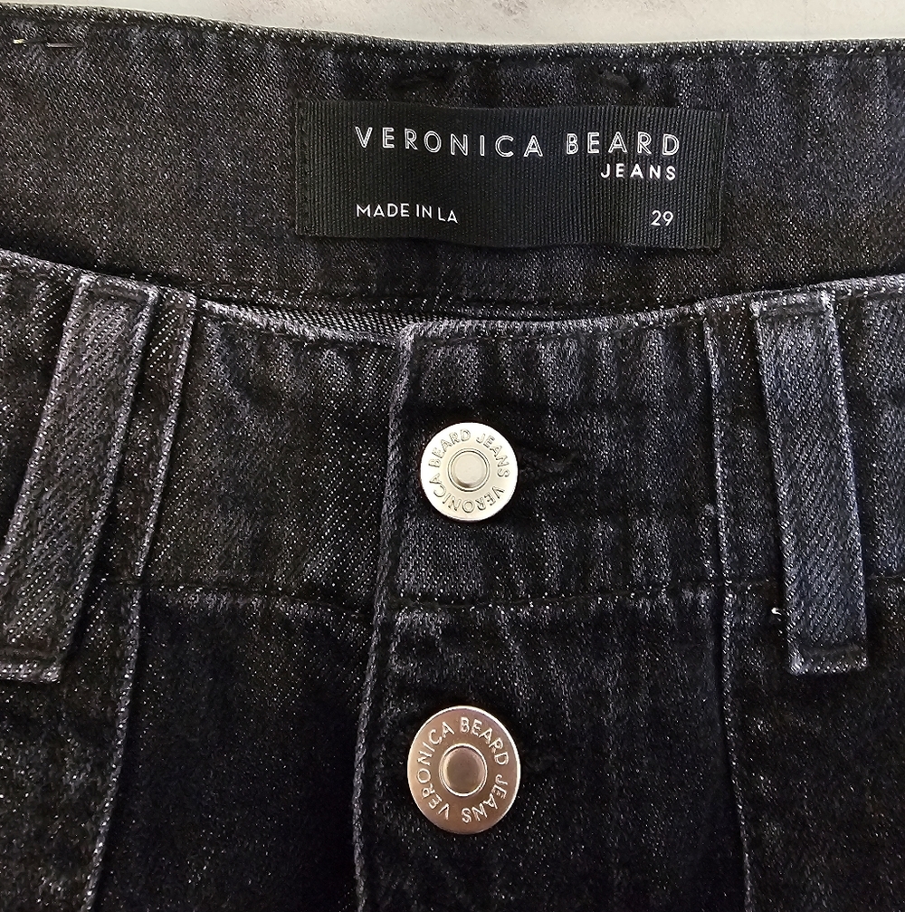 Veronica Beard Bolton With Cargo Pocket Elastic Hem High Rise Black Jeans 29 NWT - Picture 9 of 11